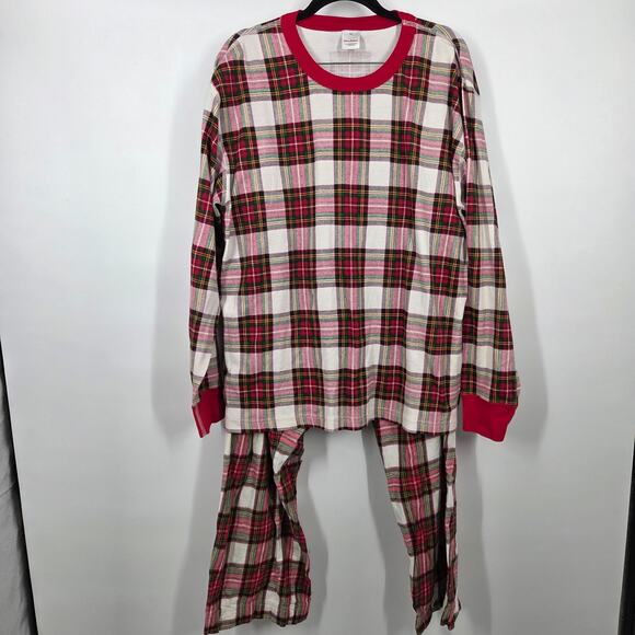 Hanna Anderson Adult Men’s XXL Christmas Plaid Pajama Set Flannel Red - Picture 1 of 8